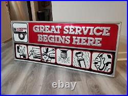 C. 1940s Original Vintage Weyerhaeuser 4 Square Lumber Sign Metal Dealer Home Gas