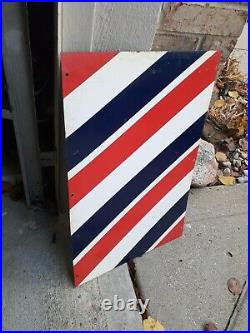 C. 1950s Original Vintage Barber Shop Sign Metal Stout Sign Co. Rare Gas Oil Soda