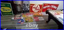 C. 1950s Original Vintage Diet Rite Cola Sign Metal Embossed Nehi RC Pepsi Coke