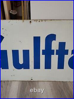 C. 1950s Original Vintage Gulf Gas Sign Metal Gulftane Oil Florida Premium Rare