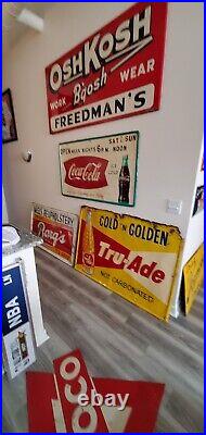 C. 1950s Original Vintage Gulf Gas Sign Metal Gulftane Oil Florida Premium Rare