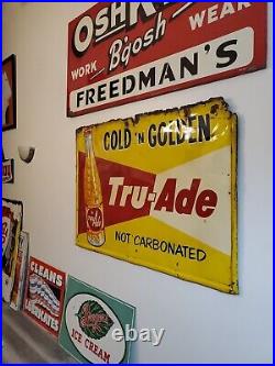 C. 1950s Original Vintage Pure Motor Oil Sign Rack Topper Guaranteed By Pure Gas