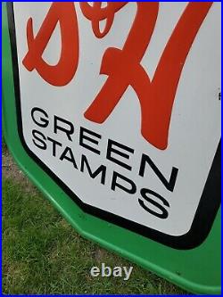 C. 1950s Original Vintage We Give S&H Green Stamps Sign Metal Grocery Store Gas
