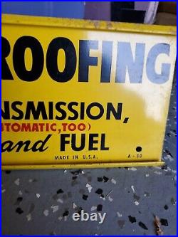 C. 1950s Original Vintage Wynns Friction Proofing Sign Metal Engine Fuel Gas Oil