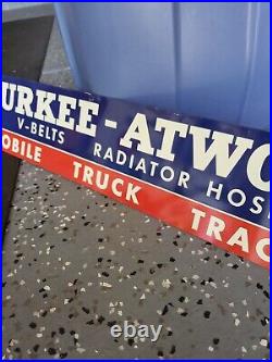 C. 1959 Original Vintage Durkee Atwood Belts Radiator Sign Metal Automobile Truck