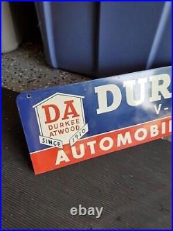 C. 1959 Original Vintage Durkee Atwood Belts Radiator Sign Metal Automobile Truck