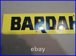 C. 1960s Original Vintage Bardahl Oil Sign Metal Rack Topper Gas Soda Performance