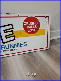 C. 1960s Original Vintage Carnival Sign One Ball In Wins Choice Live Bunnies RARE