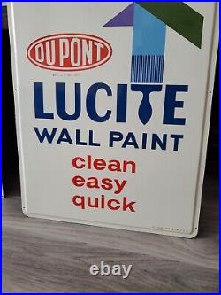 C. 1960s Original Vintage Dupont Paint Sign Metal Lucite Wall Paint MINT! NOS Gas