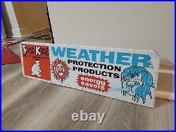 C. 1960s Original Vintage Frost King Sign Metal Rack Toppper Weather Protection