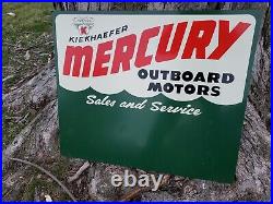 C. 1960s Original Vintage Mercury Outboard Motor Dealer Sign Sales Service Boat