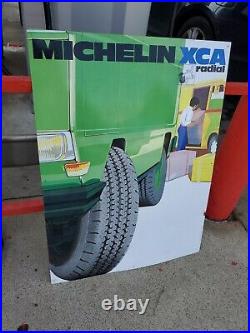C. 1960s Original Vintage Michelin XCA Radial Tires Sign Metal Gas Oil Truck RARE