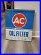 C-1964-Original-Vintage-AC-Oil-Filters-Sign-Metal-Rack-Topper-GM-Chevy-Delco-Gas-01-cvo