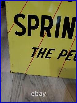 C. 1964 Original Vintage Springfield Sun Newspaper Sign Metal 2 Sided Gas RARE