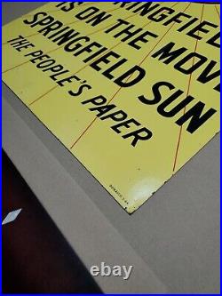 C. 1964 Original Vintage Springfield Sun Newspaper Sign Metal 2 Sided Gas RARE