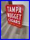 C-1964-Original-Vintage-Tampa-Nugget-Cigars-Sign-Metal-Embossed-Tobacco-Gold-FLA-01-vgy