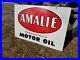 C-1965-Original-Vintage-Amalie-Motor-Oil-Sign-Metal-2-Side-Pennsylvania-Gas-AM65-01-hh