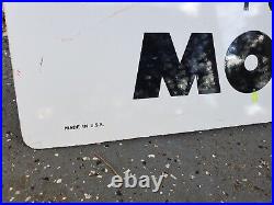 C. 1965 Original Vintage Amalie Motor Oil Sign Metal 2 Side Pennsylvania Gas AM65