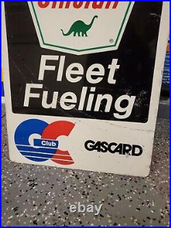 C. 1970 Original Vintage Sinclair Credit Card Sign Metal Dino Fleet Fuel Gas Oil