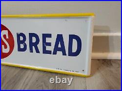 C. 1973 Original Vintage Take Home Kerns Bread Sign Metal Embossed Grocery NOS