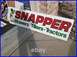 C. 1979 Original Vintage Snapper Mowers Tilers Tractors Sign Metal Gas oil Dealer