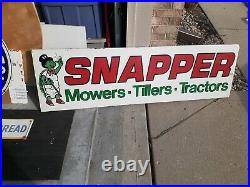 C. 1979 Original Vintage Snapper Mowers Tilers Tractors Sign Metal Gas oil Dealer