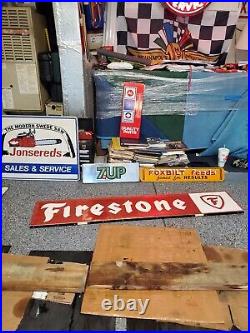 C. 1990 Original Vintage Texaco Fire Chief Sign Metal Porcelain Pump Plate Gas