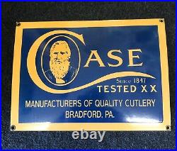 Case XX Knives Porcelain Sign SIZE 10 3/4 X 14 3/4 INCHES Vintage Very Rare