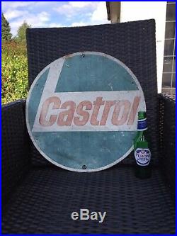 Castrol Sign Not Enamel Original Old Classic Car Vintage Petrol Pump Garage Rare