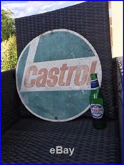 Castrol Sign Not Enamel Original Old Classic Car Vintage Petrol Pump Garage Rare