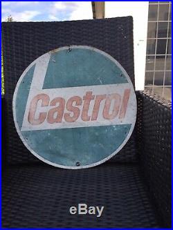 Castrol Sign Not Enamel Original Old Classic Car Vintage Petrol Pump Garage Rare