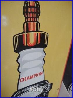 Champion Spark Plug Vintage Porcelain Enamel Gas Service Station Garage Sign