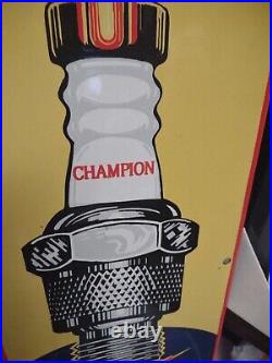 Champion Spark Plug Vintage Porcelain Enamel Gas Service Station Garage Sign