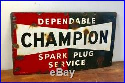 Champion Spark Plug enamel sign decor advertising mancave garage metal vintage r