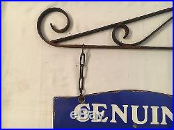 Chevrolet Genuine Parts Service 1940's Vintage Porcelain 2 Sided Enamel sign