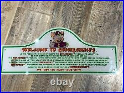 Chuck E Cheese Vintage Welcome To Kid Check Sign Art Showbiz Pizza Place Rare