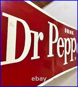 Dr. Pepper Vintage Sign Original Metal Tin Tacker 20x7 Soda Pop old Coke sign