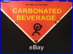 Drink Orange Crush Carbonated Beverage Vintage 1940's Porcelain Enamel sign
