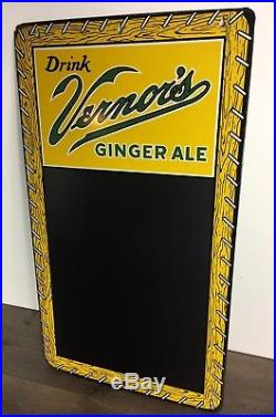 Drink VERNORS Ginger Ale, Original Vintage Metal Sign, Chalkboard