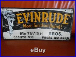 Evinrude Speeditwin Tin Sign Original Vintage old rare! Boat motor 9x20