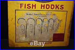 Fish hook vintage 38 sign MIRROR store advertising trade lure flies bait fishing