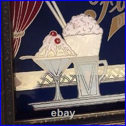 Fleming's Ice Cream Vintage Glass Advertising Sign, Jackson, Michigan. Rare