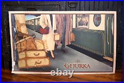 Ghurka Marley Hodgson Vintage Leather bag train luggage Store Display Sign RARE