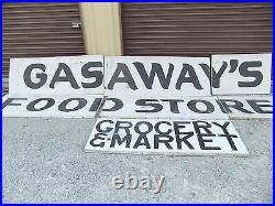 HUGE Gasaway's Food Store & Market Vintage Store Sign 6 ft x 14 ft Jonesboro AR