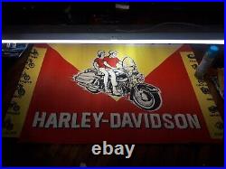 Harley davidson 1965 advertising sign, vintage, very rare, authentic, 48x56