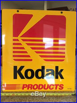 Kodak Metal Double Sided Advertising Sign, Vintage, Rare, Near Mint 20 X 22