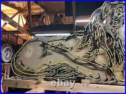 LARGE 6' Vintage LION Double Sided NEON SIGN Antique PATINA Circus Zoo Gas Oil