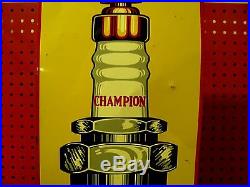 Large Authentic Real Vintage Champion Spark Plug Sign Look And Learn Nice Rare