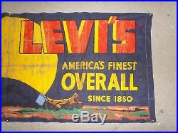 LARGE Vintage 1940's LEVIS JEANS Department STORE Advertisement Sign Poster