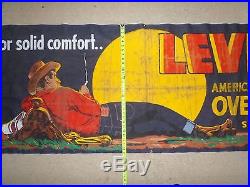 LARGE Vintage 1940's LEVIS JEANS Department STORE Advertisement Sign Poster